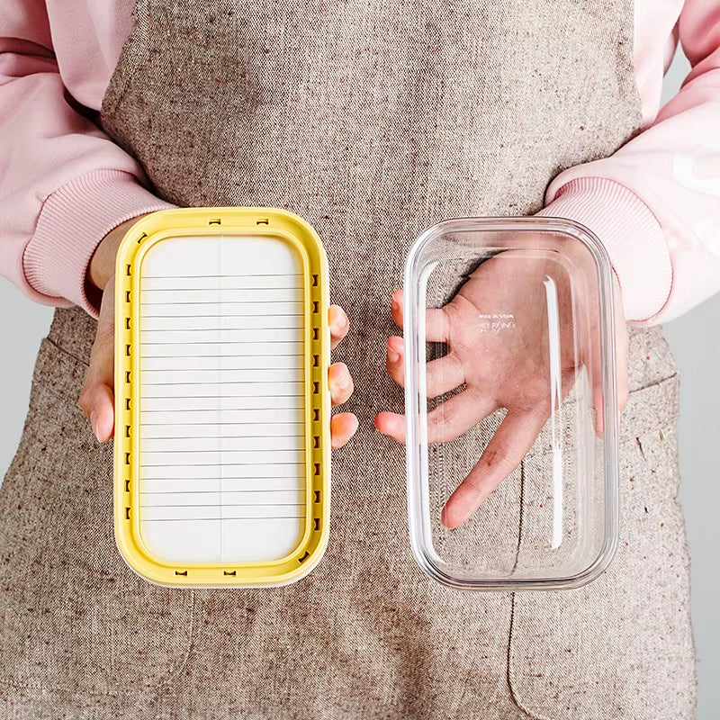 Butter Dish with Lid Rectangle Butter Keeper with Cutter Slicer Butter Box for Refrigerate Butter Container JT30