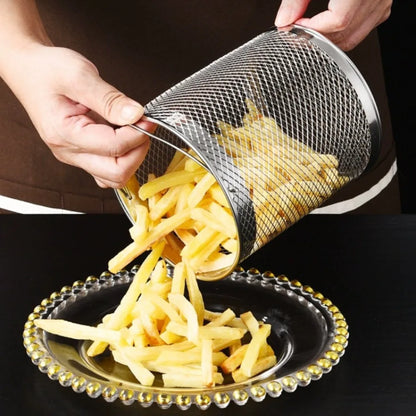 Stainless Steel 2L Deep Fryer Pot with Basket and Oil Strainer, 304 Stainless Steel Deep Frying Pot for French Fries, Chicken