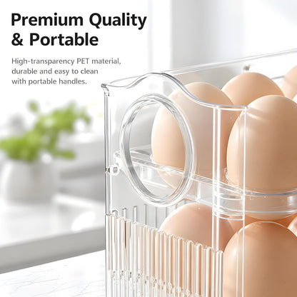 Egg Holder for Fridge, Holds 30 Eggs, Clear