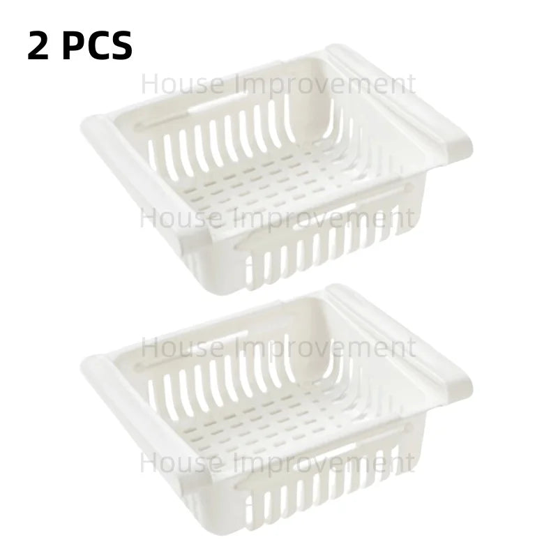 Retractable Multifunctional Tiered Refrigerator Shelf Fridge Organizer Box Fresh Divider Layer Shelf Kitchen Storage Organizer