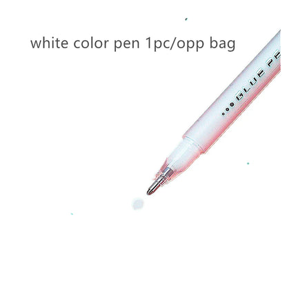 5 Colors Pen-Shaped Solid Glue Stick for Kids Quick-Drying Craft Adhesive Pen for School DIY Scrapbooking Creative Art Tools