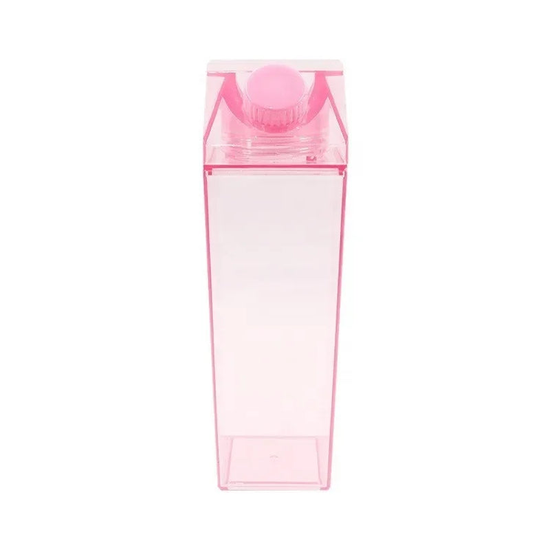 1000Ml Cute Milk Carton Bottle for Water Drinking Plastic Kettles Clear Milk Carton Sports Water Bottle Bpa Free Fruit Drinkware