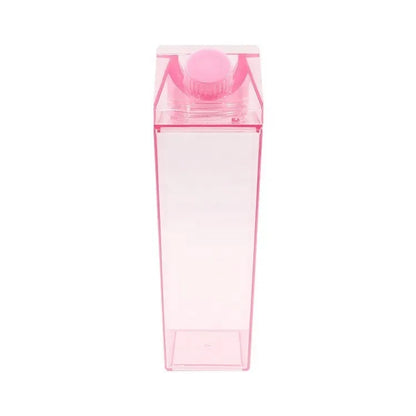 1000Ml Cute Milk Carton Bottle for Water Drinking Plastic Kettles Clear Milk Carton Sports Water Bottle Bpa Free Fruit Drinkware