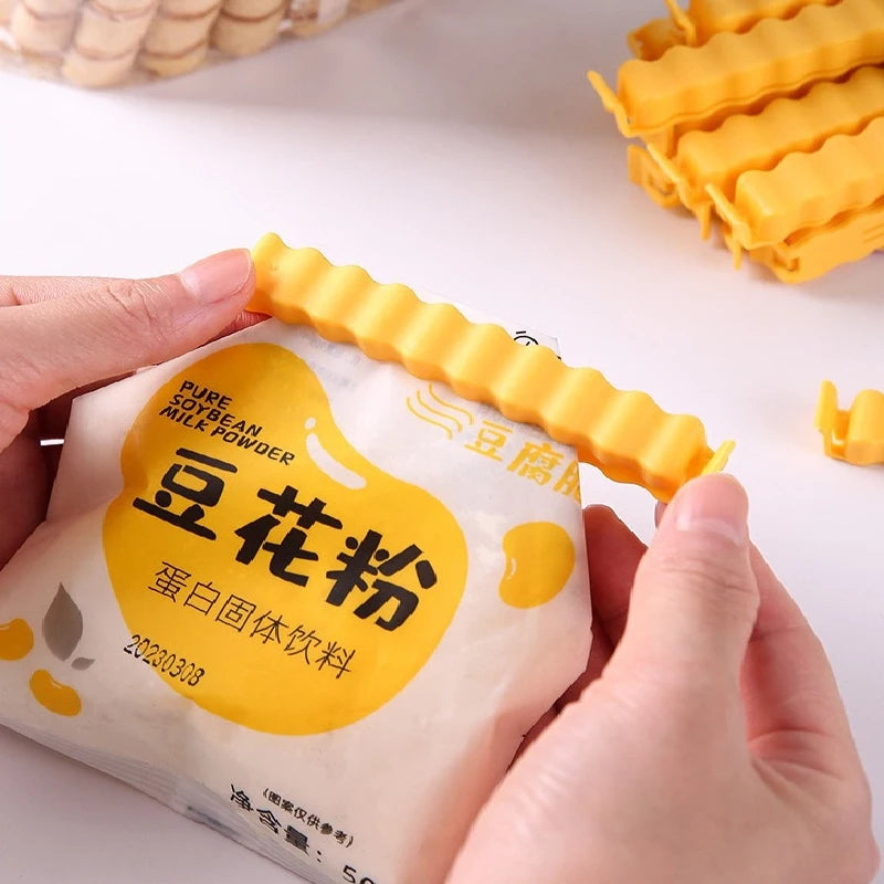 12PCS Magnetic Refrigerator Snack Sealing Clamps French Fry Shape Food Mini Clips for Sealing Plastic Bags