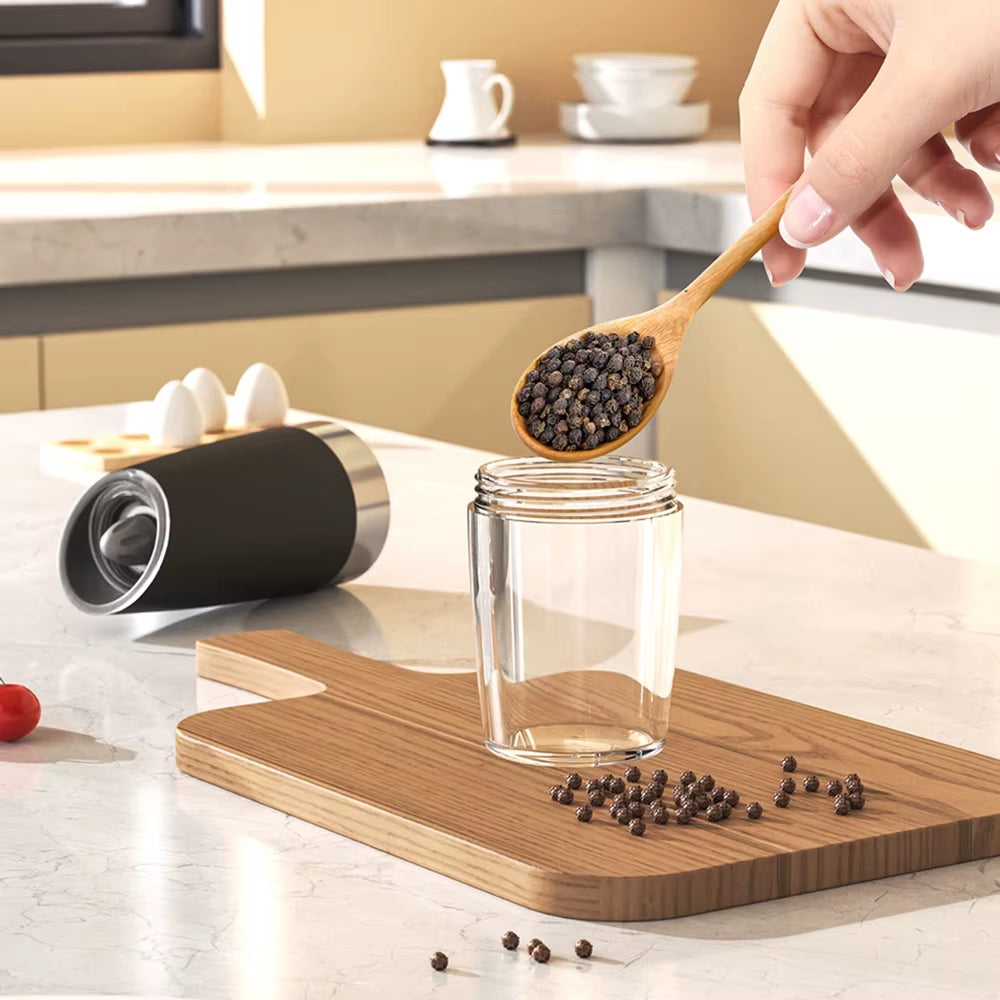 Electric Automatic Gravity-Sensing Salt and Pepper Grinder Set Adjustable Spice Mill Kitchen Tools for Cooking