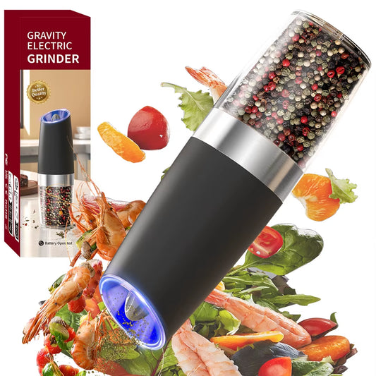 Electric Automatic Gravity-Sensing Salt and Pepper Grinder Set Adjustable Spice Mill Kitchen Tools for Cooking