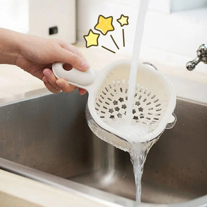 Multifunctional Double-Layer Drainage Basket Draining Bowl with Handle Kitchen Sink Drain Basket Vegetable Washing Basin