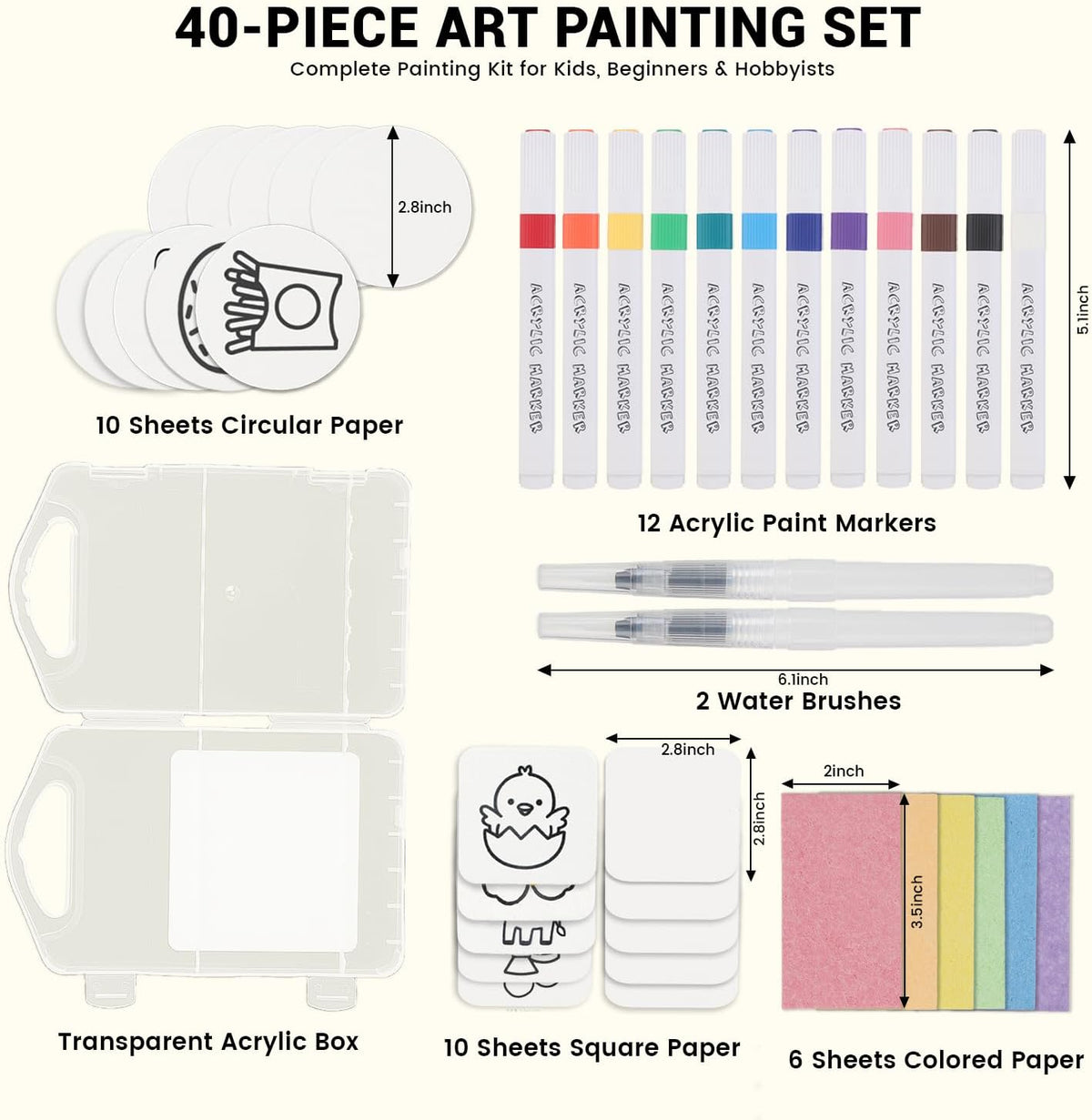 40 Pcs Magic Foam Texture Painting Kit