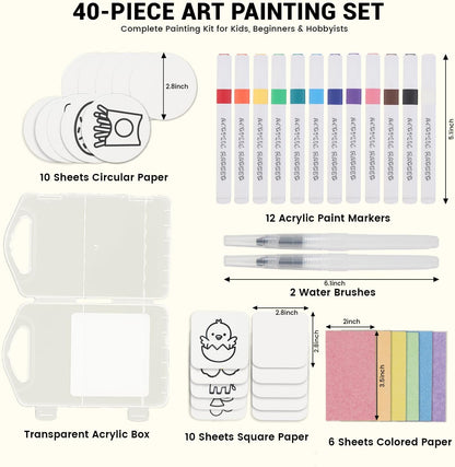 40 Pcs Magic Foam Texture Painting Kit