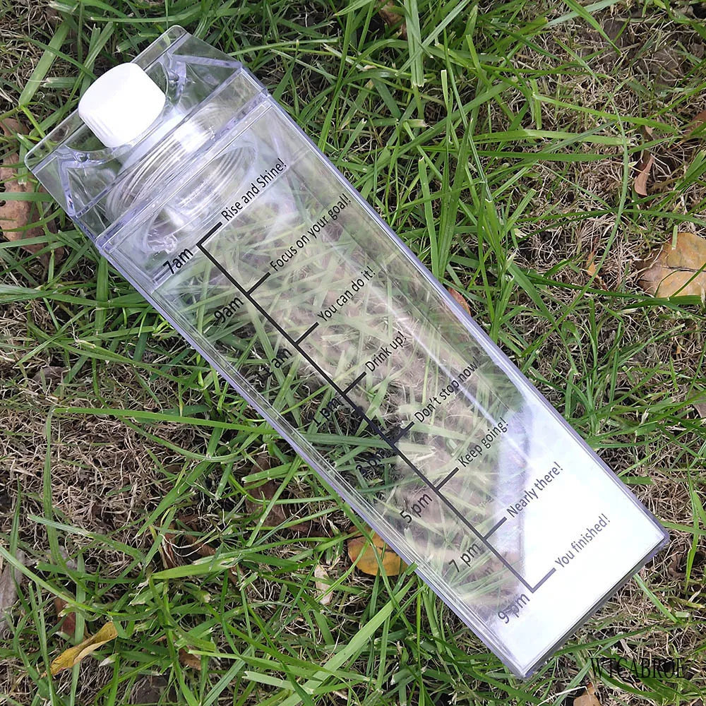 1000Ml Cute Milk Carton Bottle for Water Drinking Plastic Kettles Clear Milk Carton Sports Water Bottle Bpa Free Fruit Drinkware