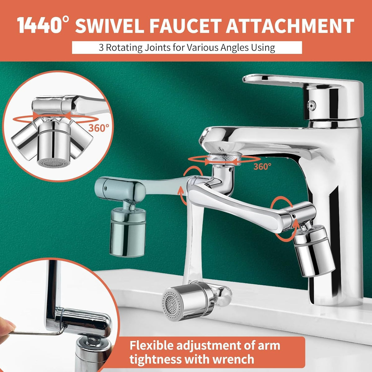 Patented  Swivel Faucet Extender Sink Aerator NSF/ANSI 372 Standard