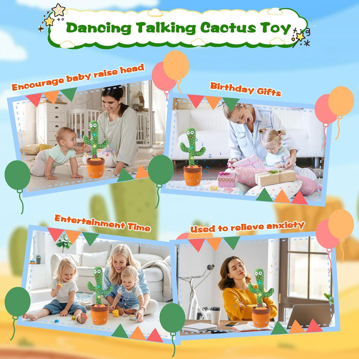 Dancing Talking Cactus Toy, Singing Cactus Baby Toy Stuffed Animals