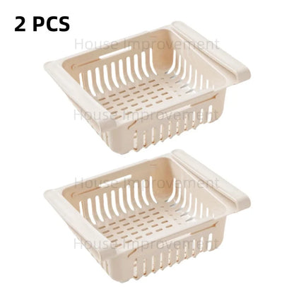 Retractable Multifunctional Tiered Refrigerator Shelf Fridge Organizer Box Fresh Divider Layer Shelf Kitchen Storage Organizer
