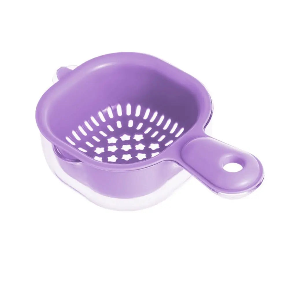 Multifunctional Double-Layer Drainage Basket Draining Bowl with Handle Kitchen Sink Drain Basket Vegetable Washing Basin