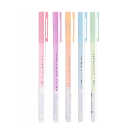 5 Colors Pen-Shaped Solid Glue Stick for Kids Quick-Drying Craft Adhesive Pen for School DIY Scrapbooking Creative Art Tools