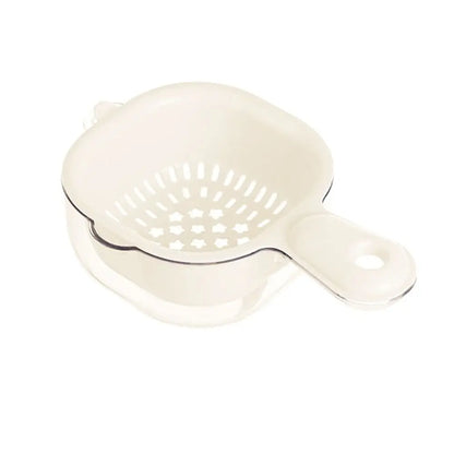 Multifunctional Double-Layer Drainage Basket Draining Bowl with Handle Kitchen Sink Drain Basket Vegetable Washing Basin