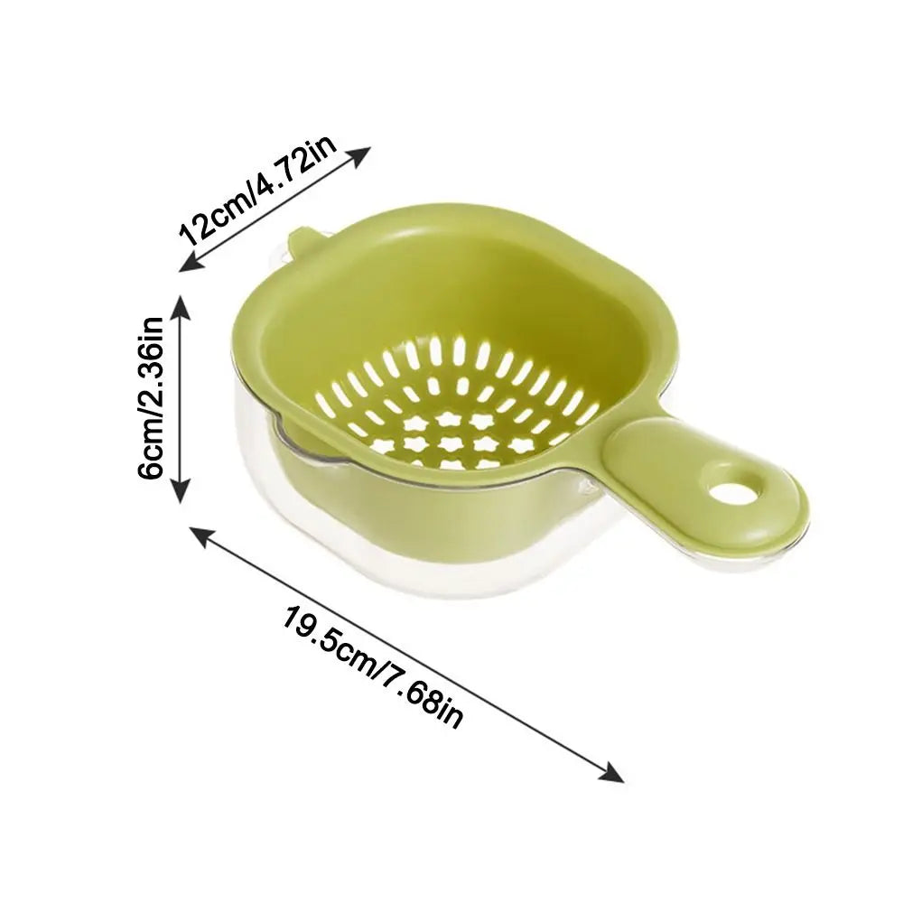 Multifunctional Double-Layer Drainage Basket Draining Bowl with Handle Kitchen Sink Drain Basket Vegetable Washing Basin