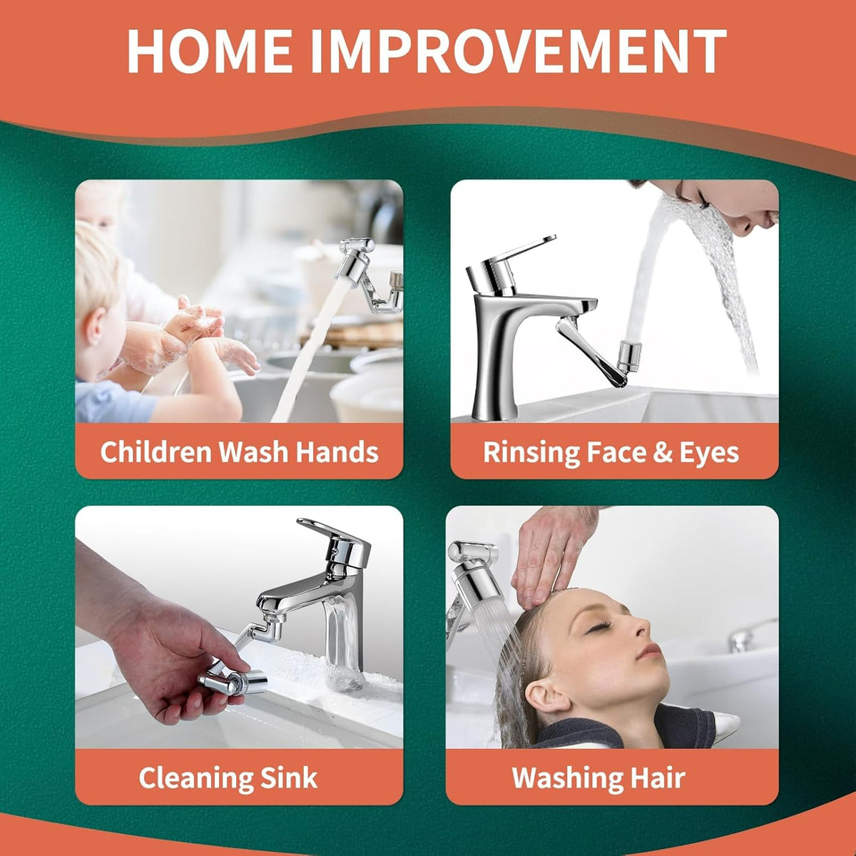Patented  Swivel Faucet Extender Sink Aerator NSF/ANSI 372 Standard