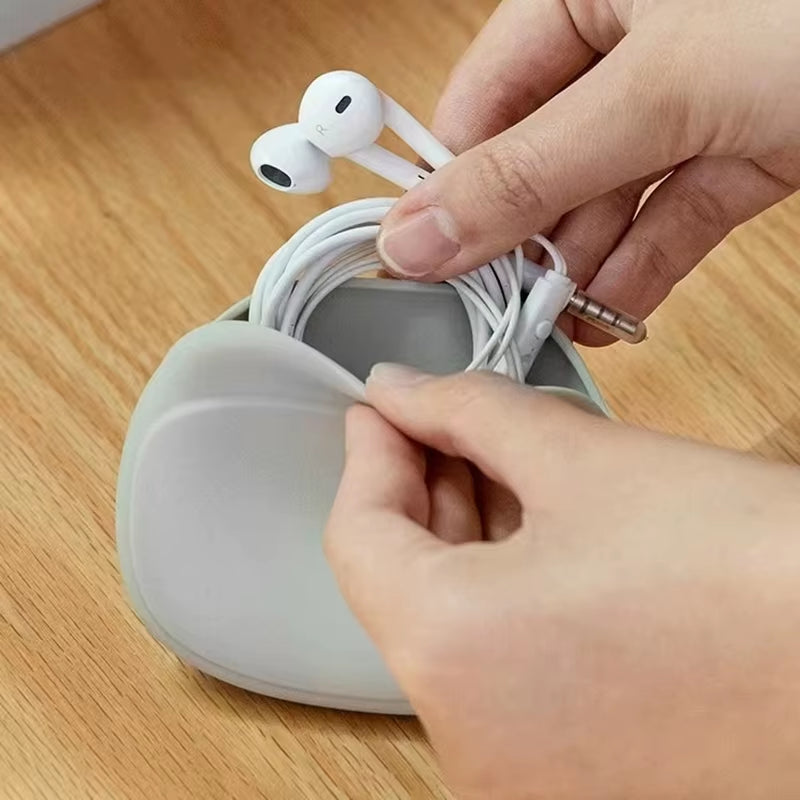 Portable Silicone Earphone Data Cable Storage Bag Headphone Storage Box Phone Charger Mini Key Box Storage Bag Wire Organizer