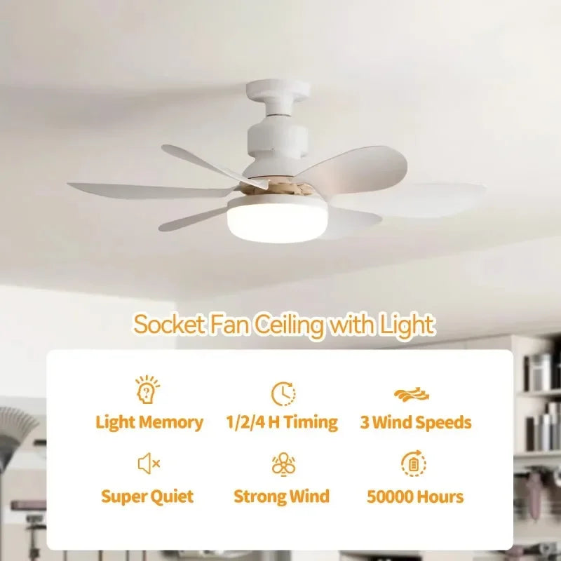 E27 with Remote LED 30W Ceiling Fan Light Dimming Function Suitable for Living Room Study and Home Use 85-265V