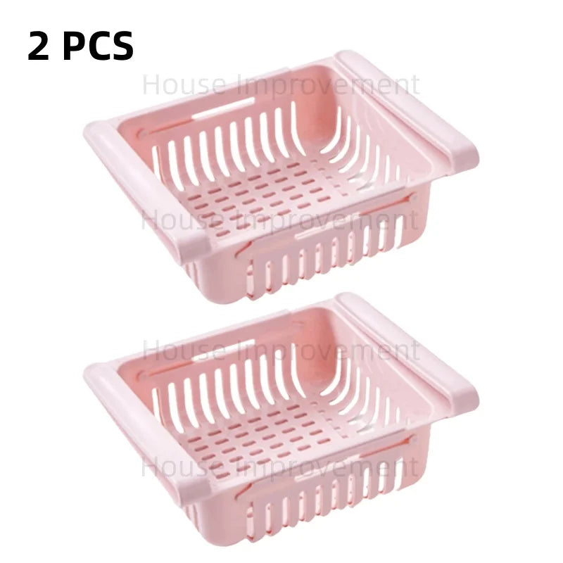 Retractable Multifunctional Tiered Refrigerator Shelf Fridge Organizer Box Fresh Divider Layer Shelf Kitchen Storage Organizer