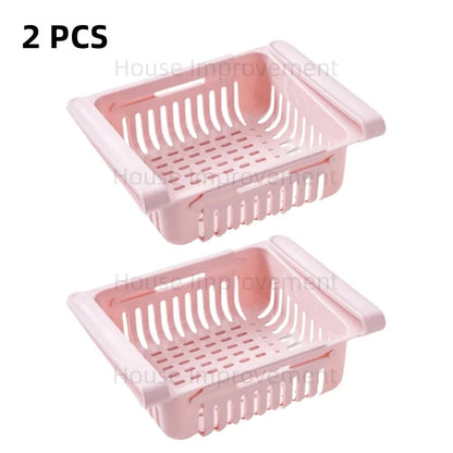 Retractable Multifunctional Tiered Refrigerator Shelf Fridge Organizer Box Fresh Divider Layer Shelf Kitchen Storage Organizer