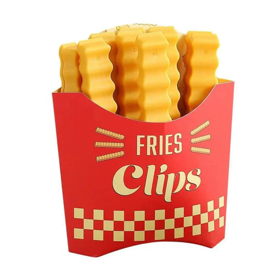 12PCS Magnetic Refrigerator Snack Sealing Clamps French Fry Shape Food Mini Clips for Sealing Plastic Bags